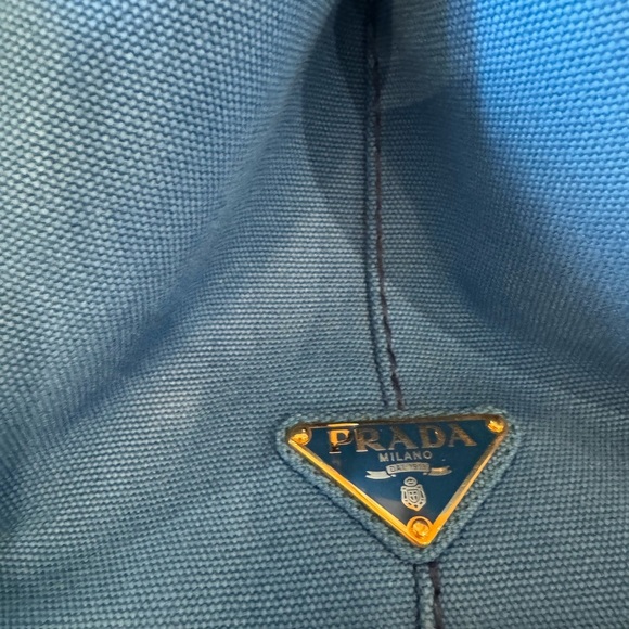 Prada Canapa Blue Medium Size - Picture 6 of 14